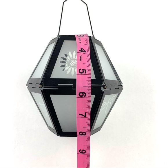 Frosted Glass and Black Metal Collapsable Hanging Tea Light Lantern - Picture 16 of 16
